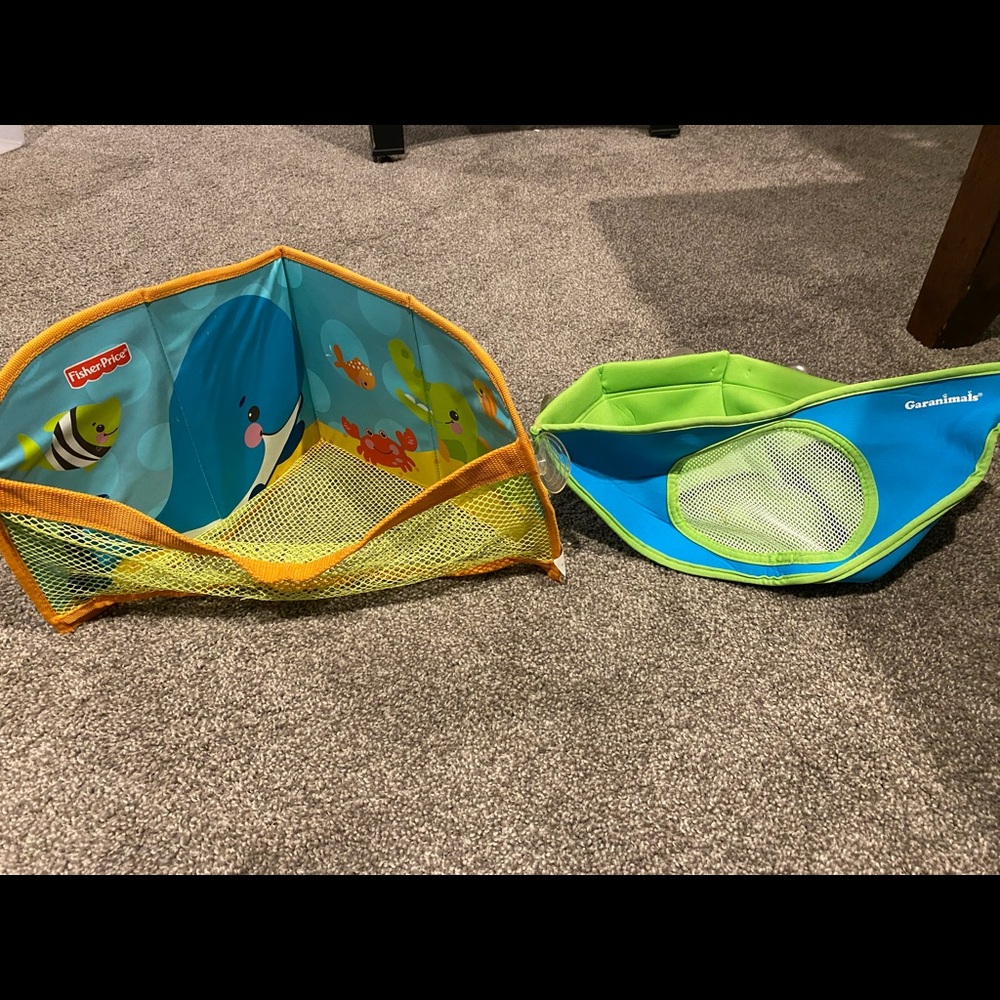 2 bathtub toy holders